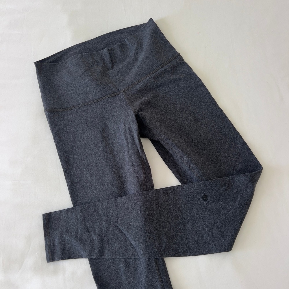 Lululemon Wunder Under High Rise Leggings Heathered Charcoal Grey Luon